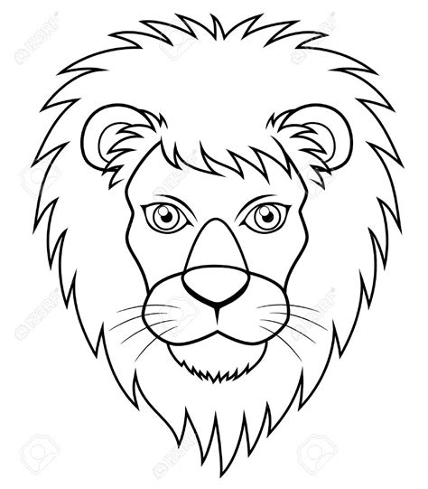 lion head drawing easy|printable lion face drawing.